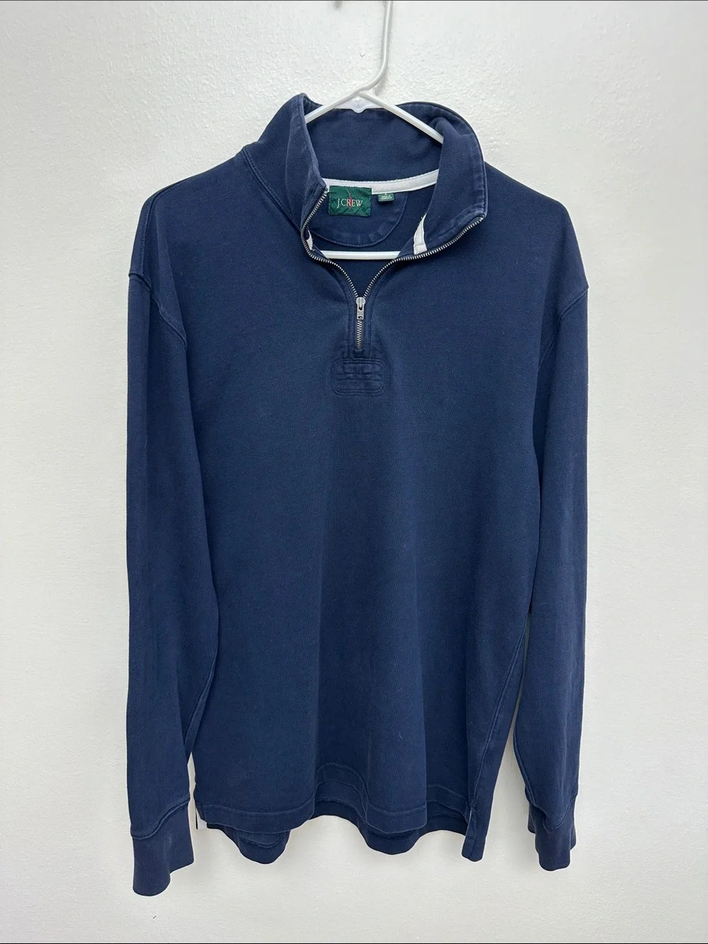 J. Crew Men's Navy Half-Zip Pullover Sweater